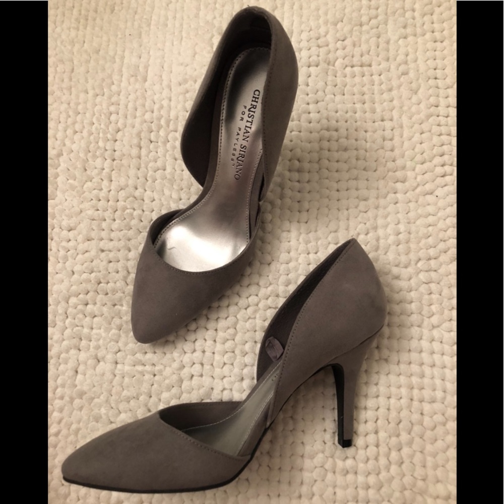 Christian Siriano grey heels